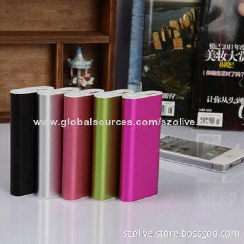 Portable Power Bank with 2,000mAh Capacity, Made of Aluminum + ABS Plastic Materials